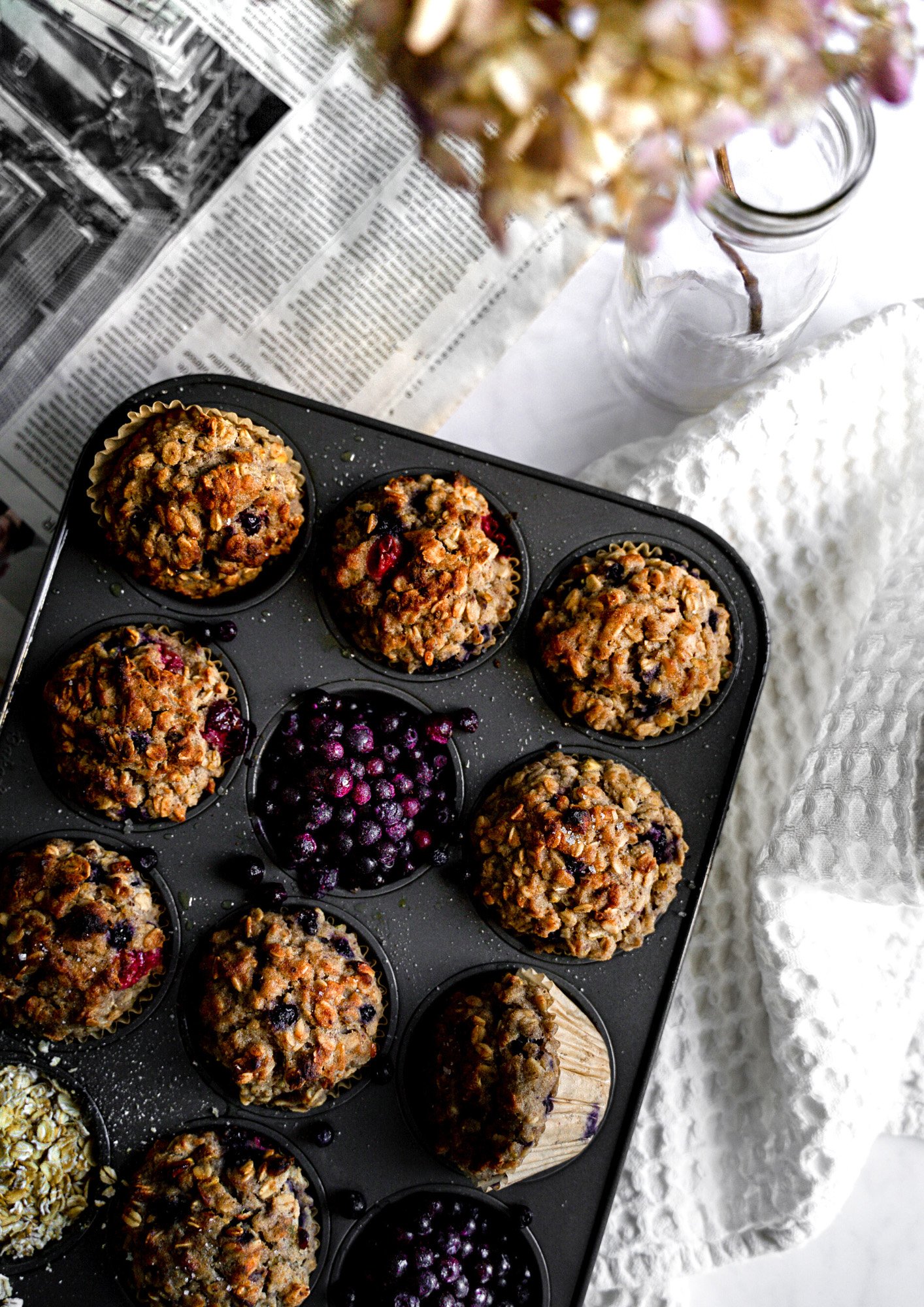 Plateau de muffins aux petits fruits